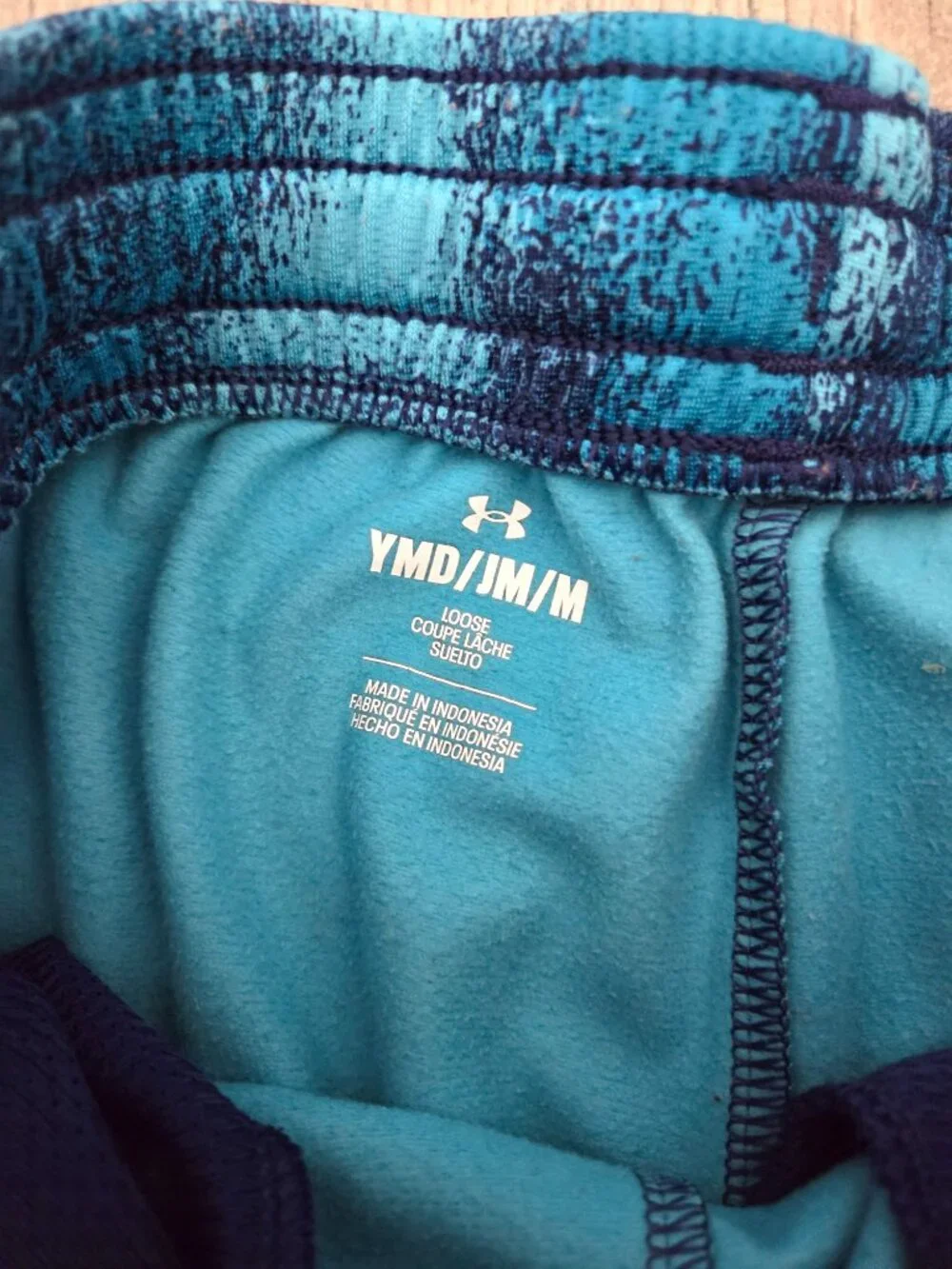 Under Armour Youth Kids Athletic Jogger Pants Blue Abstract Print Size Medium